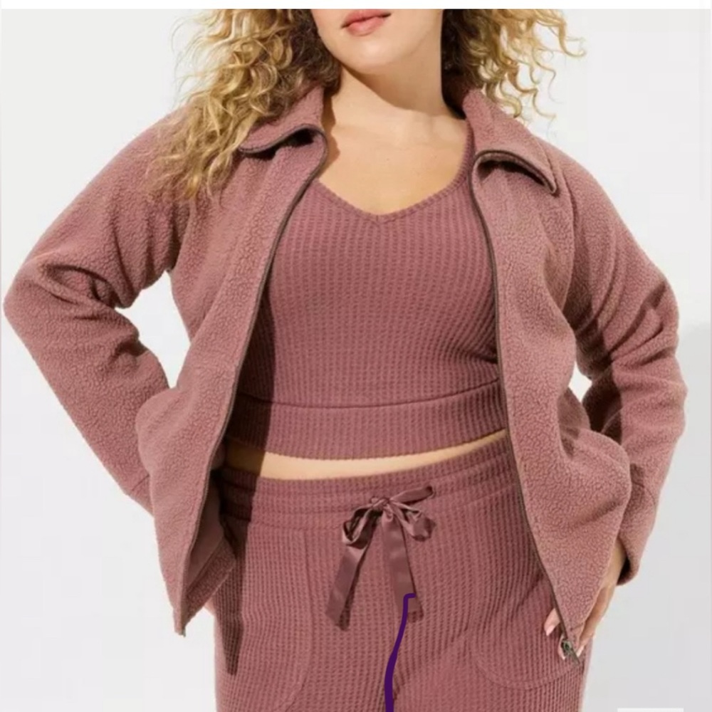 Torrid Sherpa Zip Up Lounge Jacket